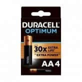 Baterijos DURACELL Optimum, AA, 4 vnt.