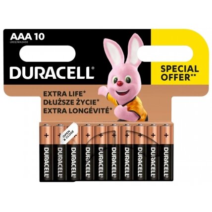 Baterijos DURACELL AAA, 10 vnt.