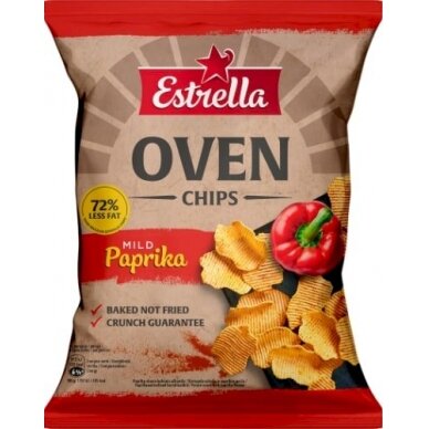 Bulvių traškučiai ESTRELLA OVEN CHIPS švelnaus paprikų skonio 125g