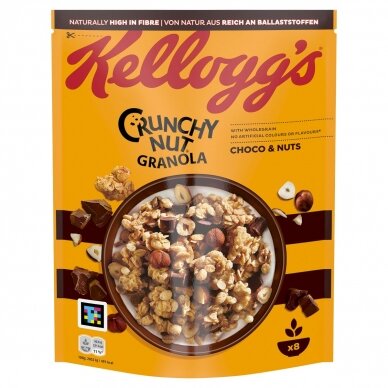 Dribsniai KELLOGG'S Crunchy Nut Granola Choco, 380 g