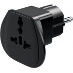 Goobay 94028 World to EU Travel Adapter, kelionių adapteris (UK, US, IT, CH, į EU), Juoda