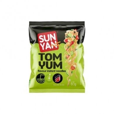 Greitai paruošiami makaronai SUN YAN Tom Yum skonio pakelyje, 65g