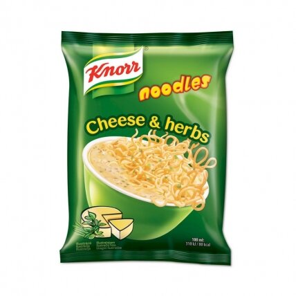 Greitai paruošiami makaronai KNORR, su sūriu ir žolelėmis, 61 g