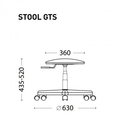 Kėdė NOWY STYL STOOL GTS odos pakaitalas, V - 14, juoda 2