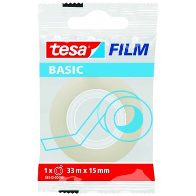 Lipni juosta TESA Film Basic, 15mm x 33m, skaidri