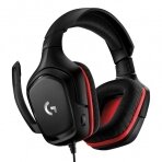 Logitech G332 Laidinės žaidimų ausinės, 3.5 mm jack, Black/Red (SPEC)