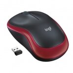 Logitech M185 Belaidė pelė, RF Wireless, 1000 DPI, Juoda/Raudona