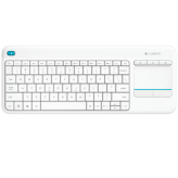 Logitech K400 Plus Touch Belaidė klaviatūra, RF Wireless, US, Balta