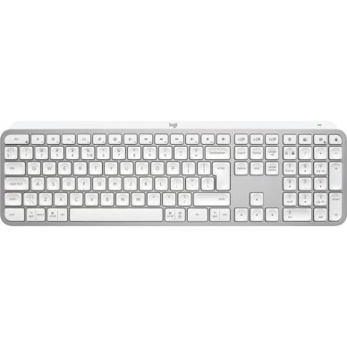 Logitech MX Keys S Belaidė klaviatūra, RF Wireless+Bluetooth, Illuminated, US Int, Pale Gray