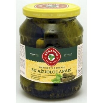 Marinuoti agurkai KĖDAINIŲ, su ąžuolo lapais, 660 g / 330 g