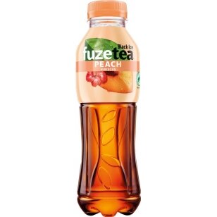 Negazuotas persikų skonio gėrimas FUZE TEA, su kinrožiu ir juodosios arbatos ekstraktu, 0,5l PET D 1