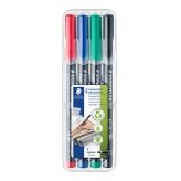 Permanentinis žymeklis  STAEDTLER LUMOCOLOR 318F, 0.6 mm, 4 spalvų rinkinys