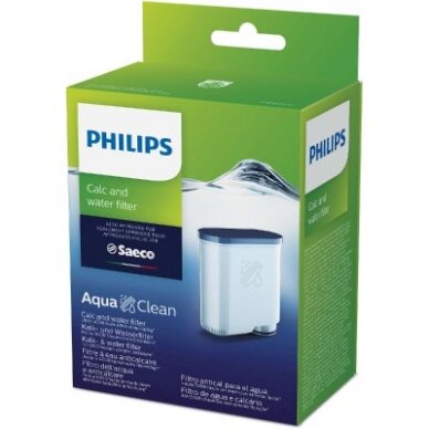 Philips Calc and Water filter CA6903/10 Same as CA6903/00 No descaling up to 5000 cups* Prolong machine lifetime 1x AquaClean Filter