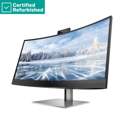 RENEW SILVER HP Z34c G3 Curved Charging Monitor - 34" 3440x1440 WQHD 350-nit 60Hz AG, Curved, IPS, USB-C(100W)/HDMI/DisplayPort, 4x USB-A, speakers, 5MP webcam, RJ-45 LAN, height adjustable/tilt/swivel, 1 years 1