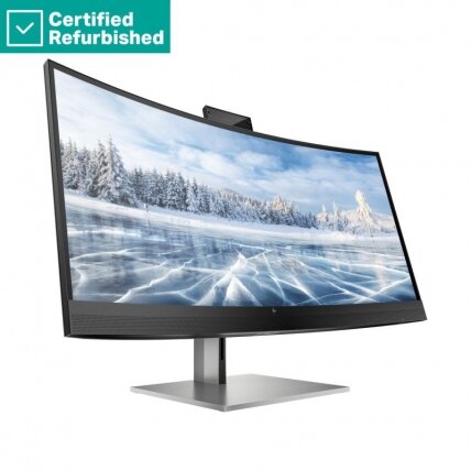 RENEW SILVER HP Z34c G3 Curved Charging Monitor - 34" 3440x1440 WQHD 350-nit 60Hz AG, Curved, IPS, USB-C(100W)/HDMI/DisplayPort, 4x USB-A, speakers, 5MP webcam, RJ-45 LAN, height adjustable/tilt/swivel, 1 years 2