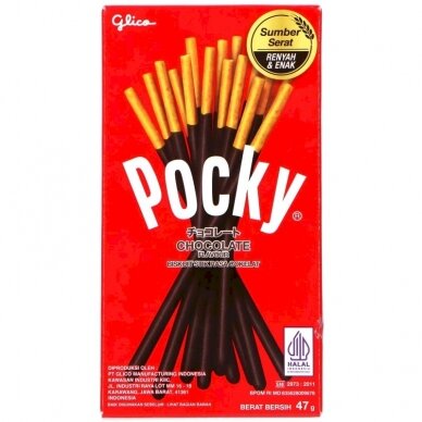 Saldžios lazdelės POCKY, su šokoladiniu glaistu, 47 g