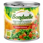 Žirneliai su morkomis kubeliais BONDUELLE, 400 g / 240 g